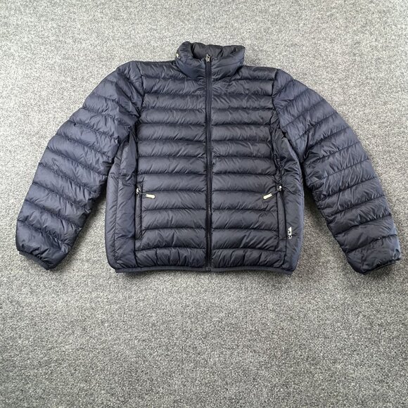 Tumi Black Puffer Jacket Full Zip Lightweight Quilted Design With Zippered Pocke - Picture 1 of 11